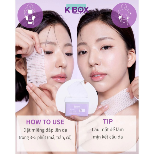 Toner Pad Dermal Retinol Peptide Lifting Làm Mịn, Hỗ Trợ Cải Thiện Nếp Nhăn, Độ Đàn Hồi Da - Gói 12 Miếng