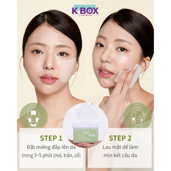 Toner Pad Dermal Teatree Calming Hộp 120 Miếng - Toner Pad Tràm Trà Làm Dịu Da, Giảm Mụn, Kiểm Soát Dầu & Mụn Hiệu Quả