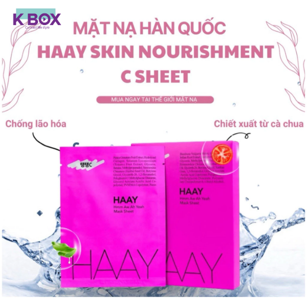 Mặt Nạ Haay Hmm Aw Ah Yeah C  Sheet Mask  - Sáng Da, Cấp Ẩm, Tăng Đàn Hồi Chống Lão Hóa Với & Collagen