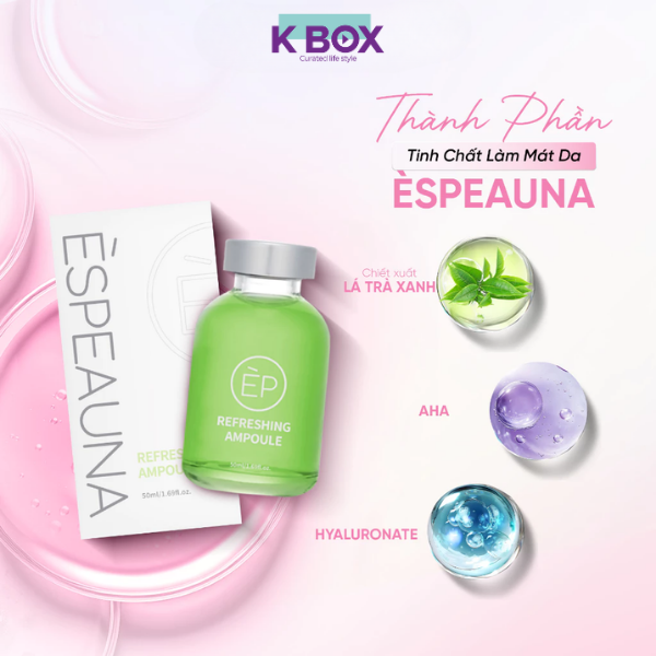 Serum Làm Mát Espeauna Refreshing Ampoule – Tinh Chất Làm Dịu Da Tức Thì, Cấp Ẩm Sâu, Kiểm Soát Dầu Và Phục Hồi