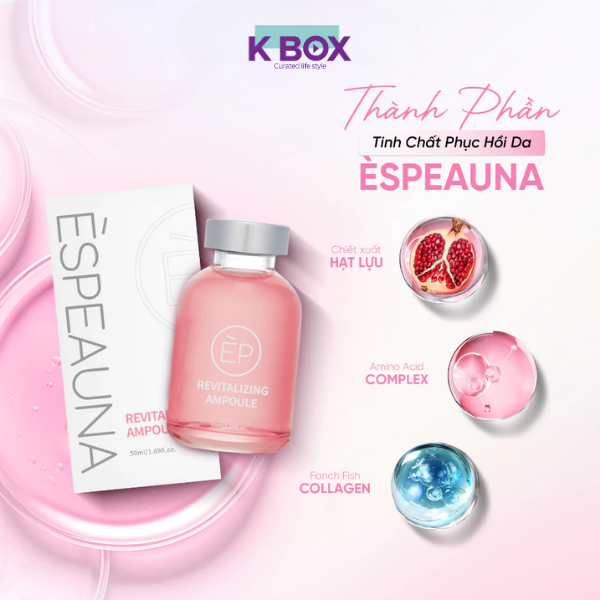 Serum Espeauna Revitalizing Ampoule – Tinh Chất Phục Hồi Da Yếu, Ngăn Ngừa Lão Hóa, Cấp Ẩm & Tái Tạo Chuyên Sâu