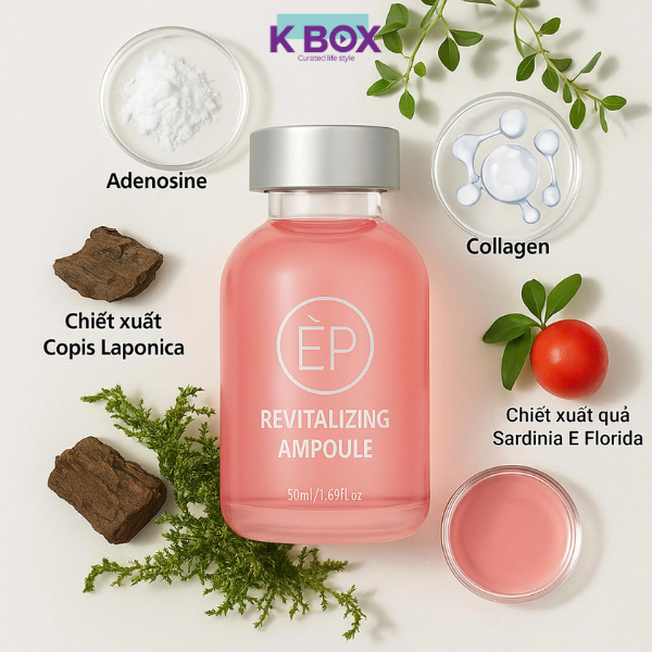 Serum Espeauna Revitalizing Ampoule – Tinh Chất Phục Hồi Da Yếu, Ngăn Ngừa Lão Hóa, Cấp Ẩm & Tái Tạo Chuyên Sâu