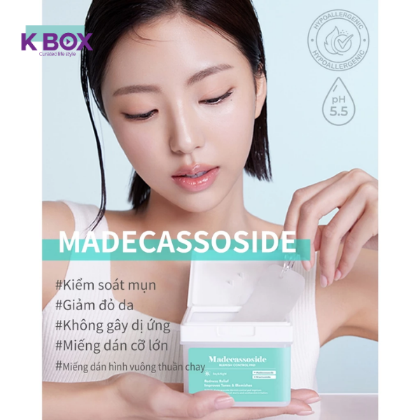 Toner Pad Madecassoside Hộp 120 Miếng Với Chiết Xuất Rau Má Làm Dịu Da, Phục Hồi, Giảm Kích Ứng