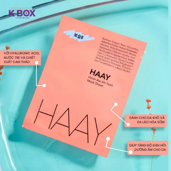 Mặt Nạ HAAY B Sheet Mask Từ Nước Tre Bambusa & Cam Thảo – Cấp Ẩm Chuyên Sâu Cho Da Khô, Làm Dịu, Làm Sáng Da