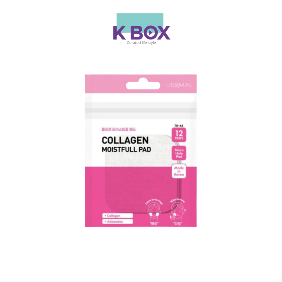 Toner Pad Dermal Collagen Moisture Giúp Dưỡng Ẩm, Căng Bóng, Săn Chắc, Chống Lão Hóa Da - Gói 12 miếng