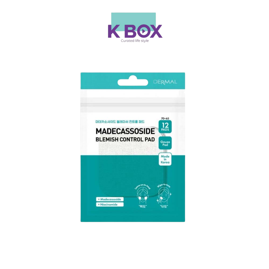 Toner Pad Dermal Madecassoside Blemish Làm Dịu Da Mụn, Giảm Đỏ, Cấp Ẩm Và Phục Hồi Da - Gói 12 Miếng
